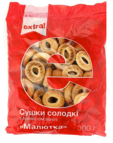 Сушки EXTRA! Малятко солодкі з ароматом ванілі, 300г